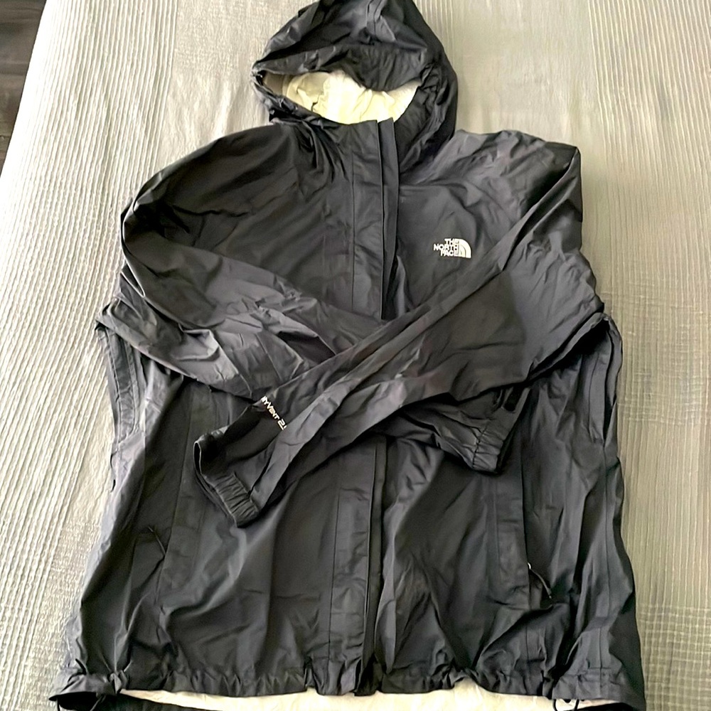 The north face venture shell size XL black with white interior.